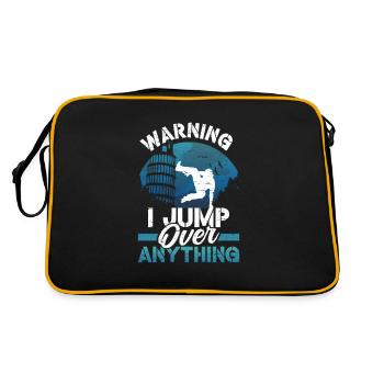 Run Jump Flip Freerunning Acrobatic Parkour - Retro Tasche - Schwarz/Gold - Hinten