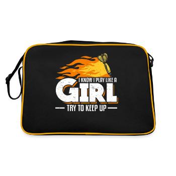 Je sais que je joue comme une fille essayez de garder les fléchettes - Sac Retro - noir/or - Dos