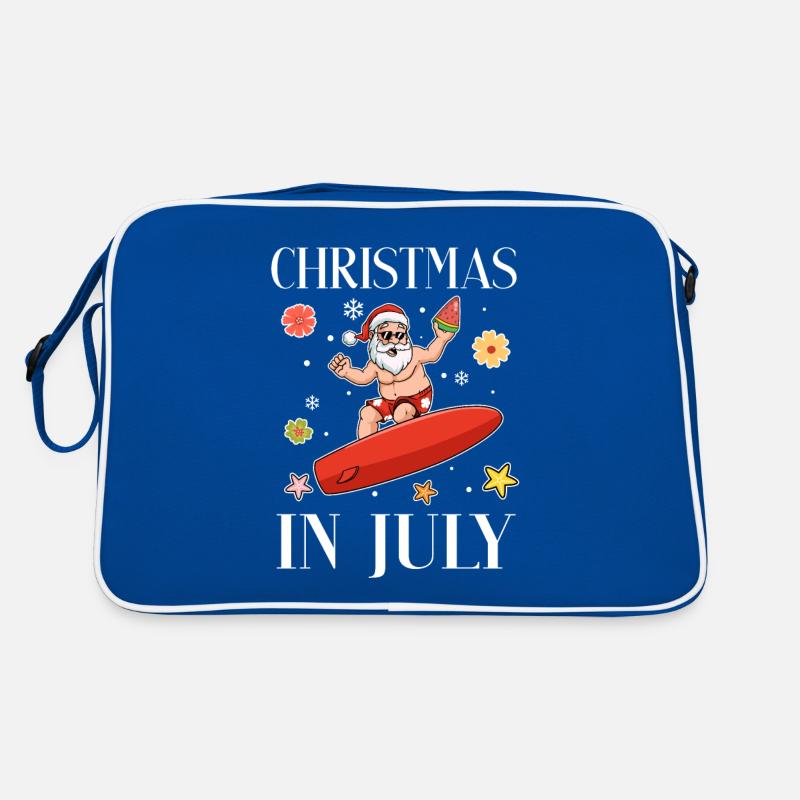 Xmas Weihnachten Sommer Santa Surfer Surfbrett Retro Tasche