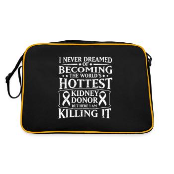 Hottest Kidney Donor Proud Kidney Organ Donor - Retro Bag - black/gold - Back