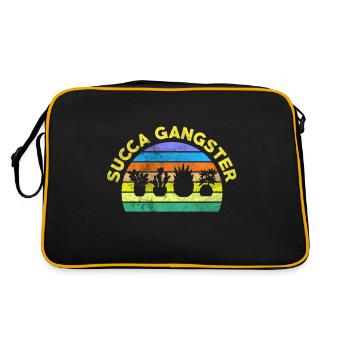 Succa Gangster Plante Verte Cactus Amoureux Hobby - Sac Retro - noir/or - Dos