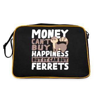 L’argent ne peut pas acheter le bonheur, mais il peut acheter des furets - Sac Retro - noir/or - Dos