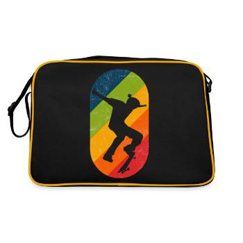 Skateboard Retro Kickflip En Détresse - Sac Retro - noir/or - Dos