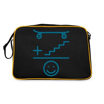 Skateboarder Skateboard Und Treppe Smile - Retro Tasche - Schwarz/Gold - Hinten