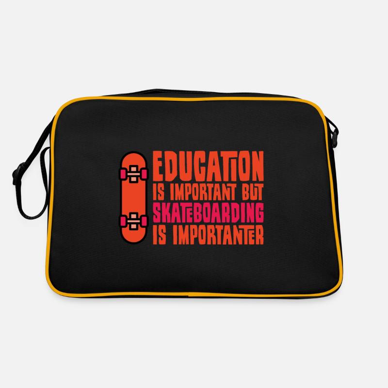 Skateboarder Saying Lustig Education is Important Retro Bag