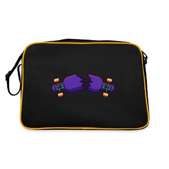 Skateboarder Cracked Skateboard - Retro Bag - black/gold - Back