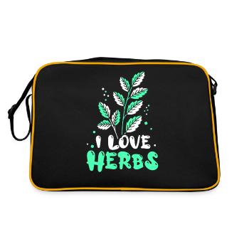 I love herbs herb herb garden - Retro Bag - black/gold - Back