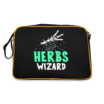 Herbs Magician Herb Herbology Herb Garden - Retro Bag - black/gold - Back