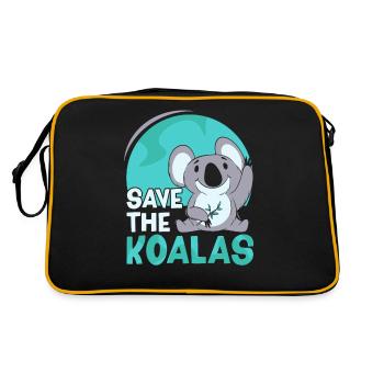 Sauvez les Koalas Koala Animal Doux Koala Ours - Sac Retro - noir/or - Dos