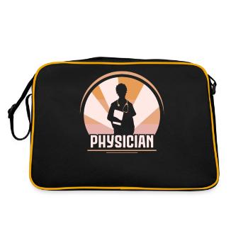 Arzt Beruf Mediziner Medizin Doktor - Retro Tasche - Schwarz/Gold - Hinten
