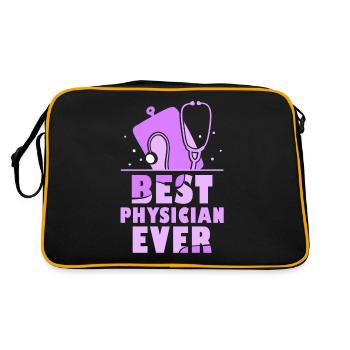 Der Beste Arzt Aller Zeiten Doktor Mediziner Beruf - Retro Tasche - Schwarz/Gold - Hinten