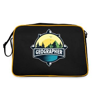 Geograf Geographiestudent Geographie Geograph - Retro Tasche - Schwarz/Gold - Hinten