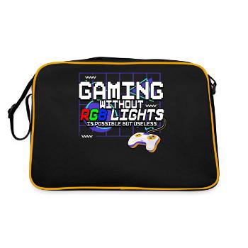 Zocken Gaming - Retro Tasche - Schwarz/Gold - Hinten