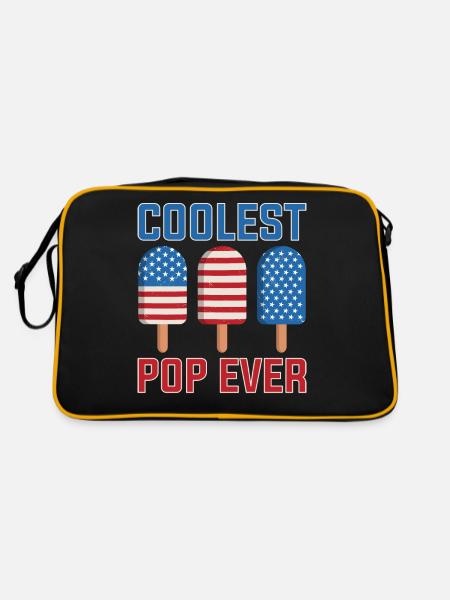 Coolest Pop Ever Popsicle Eis Geschenk - Retro Tasche - Schwarz/Gold - Hinten