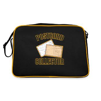 Deltiology card Colleting Deltiologist postcard - Retro Bag - black/gold - Back