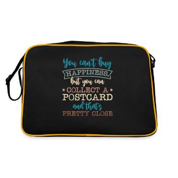 Deltiology card Colleting Deltiologist postcard - Retro Bag - black/gold - Back
