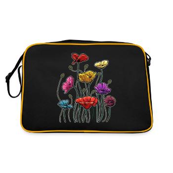 Jardinier Amateur de fleurs Fleuriste Bouquet de coquelicot - Sac Retro - noir/or - Dos