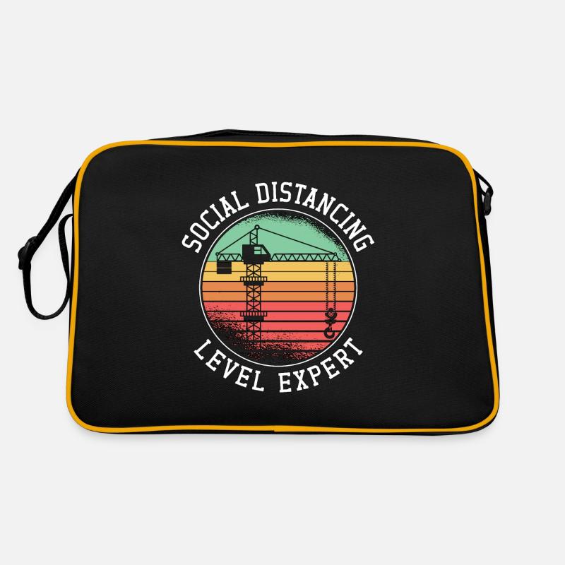 Bauarbeiter Bau Kranführer Kranfahrer Geschenk Retro Tasche