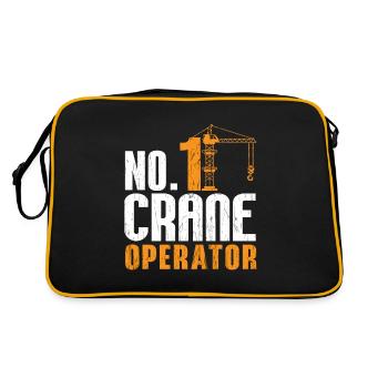 Kranführer Bauarbeiter Bau Beruf Arbeit Geschenk - Retro Tasche - Schwarz/Gold - Hinten