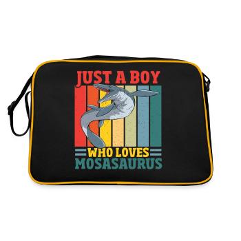 Juste un garçon qui aime Mosasaurus préhistorique - Sac Retro - noir/or - Dos