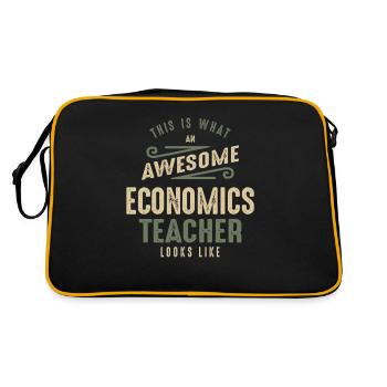 Drôle génial Professeur d’économie Profession d’enseignant - Sac Retro - noir/or - Dos