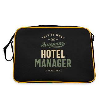 Funny Awesome Hotel Manager Job Occupation - Retro Bag - black/gold - Back