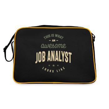 Funny Awesome Job Analyst Job Beruf - Retro Tasche - Schwarz/Gold - Hinten