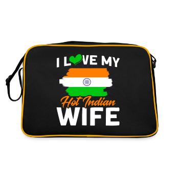 Indien Indische Wurzeln Geschenk - Retro Tasche - Schwarz/Gold - Hinten