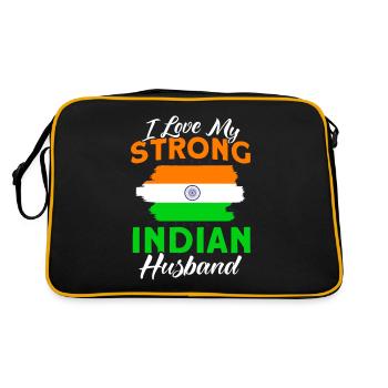 Indien Indische Wurzeln Geschenk - Retro Tasche - Schwarz/Gold - Hinten