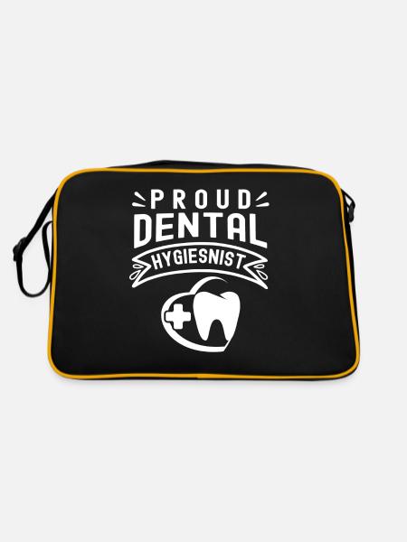 Fier hygiéniste dentaire Dentiste Hygiène dentaire - Sac Retro - noir/or - Dos
