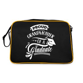 Stolze Großmutter Eines Absolventen Absolvent - Retro Tasche - Schwarz/Gold - Hinten