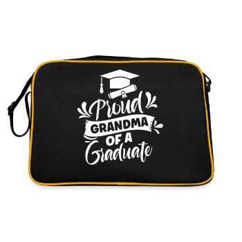 Stolze Großmutter Eines Absolventen Absolvent - Retro Tasche - Schwarz/Gold - Hinten