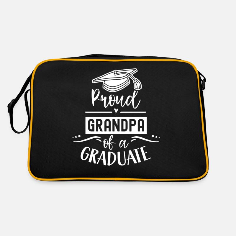 Stolzer Großvater Eines Absolventen Absolvent Retro Tasche