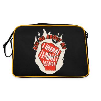 Liberal Feminist Agenda Feminismus Geschenk - Retro Tasche - Schwarz/Gold - Hinten