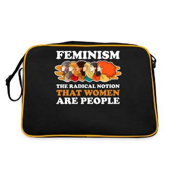 Feminism The Radical Notion Feminismus Geschenk - Retro Tasche - Schwarz/Gold - Hinten