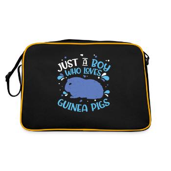 Nur ein Junge, der Meerschweinchen liebt Lustige - Retro Tasche - Schwarz/Gold - Hinten