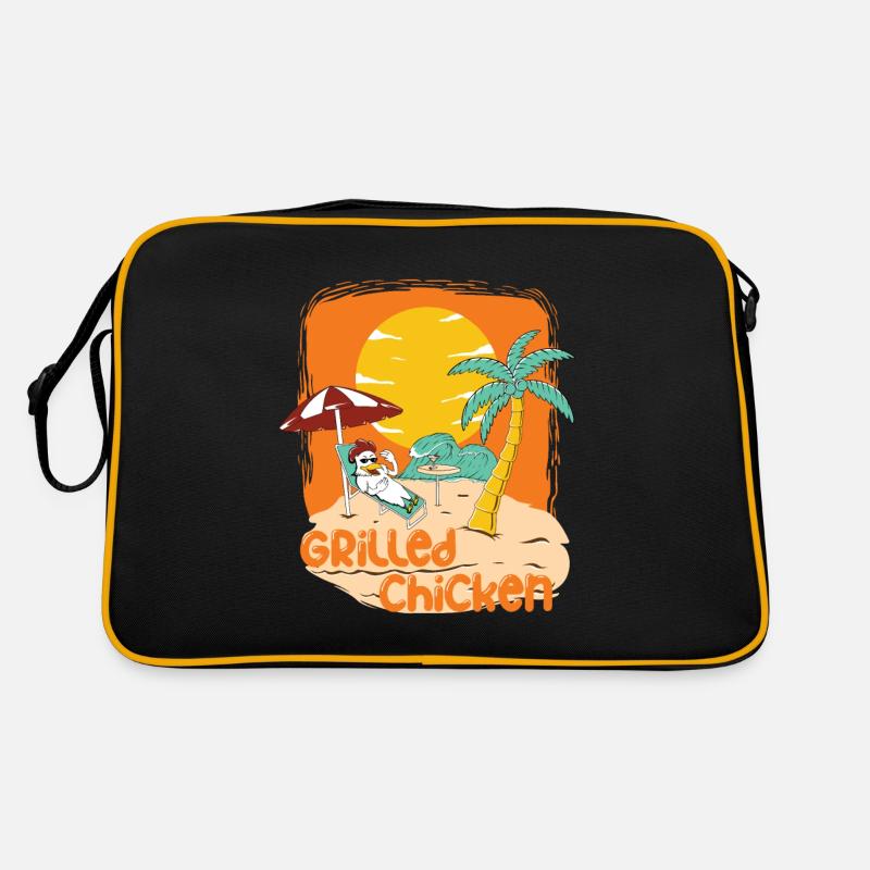 Grilled Chicken - Retro Tasche - Schwarz/Gold