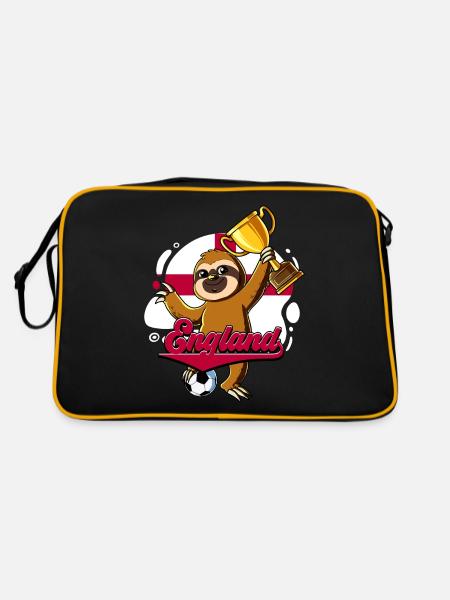 England Fußball - Retro Tasche - Schwarz/Gold - Hinten