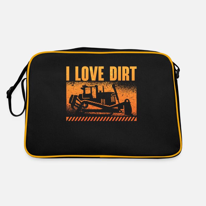 Excavator Bulldozer Construction Worker Bulldozer Gift Retro Bag