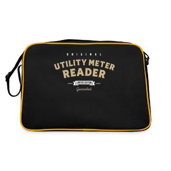 Utility Meter Leser Lustige Berufsbezeichnung Beruf - Retro Tasche - Schwarz/Gold - Hinten