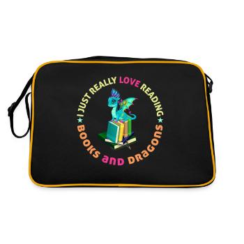 J’adore lire des livres et des dragons - Sac Retro - noir/or - Dos