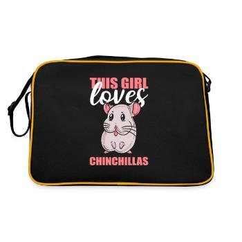 This Girl Loves Chinchillas Chinchilla Chinchillin - Retro Bag - black/gold - Back