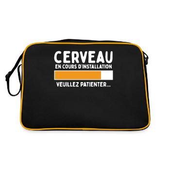 Cerveau En Cours D'installation Cadeau Humour Geek - Sac Retro - noir/or - Dos