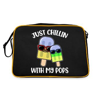 Just Chillin With My Pops Ice Cream Gift - Retro Bag - black/gold - Back