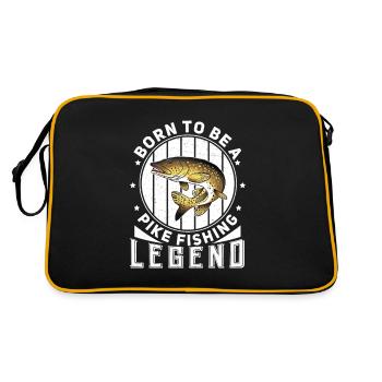 Born To Be A Funny Northern Pike Fishing Humor - Retro Tasche - Schwarz/Gold - Hinten