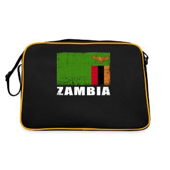 Drapeau de la Zambie Grunge Drapeau de la Zambie - Sac Retro - noir/or - Dos