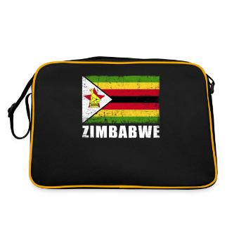 Zimbabwe Flag Grunge Zimbabwe Flag - Sac Retro - noir/or - Dos