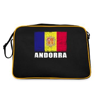 Andorra Flag Grunge Andorra Flag - Retro Bag - black/gold - Back