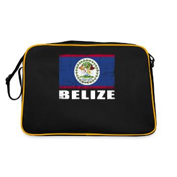Belize Flag Grunge Belize Flag - Sac Retro - noir/or - Dos