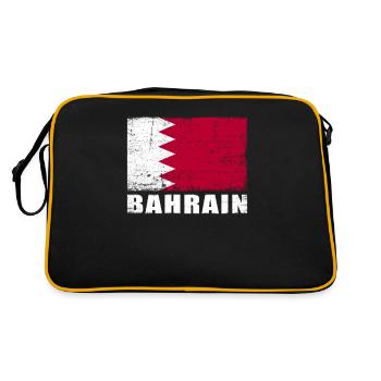 Bahrain Flagge Grunge Bahrain Fahne - Retro Tasche - Schwarz/Gold - Hinten